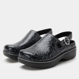 Clearance Alegria Olie Embroider Me Pewter Shoe